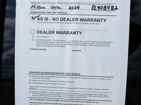 Used 2024 Nissan Versa S w/ Trunk Package image 29