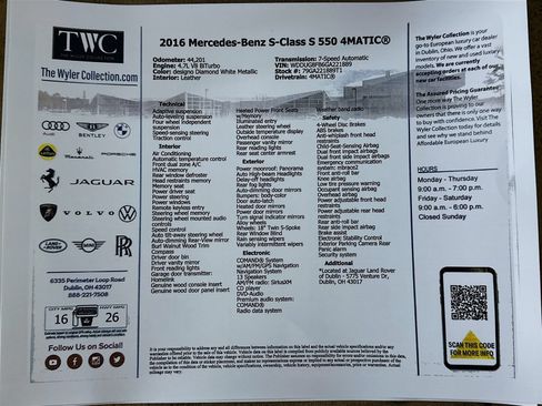 Used 2016 Mercedes-Benz S 550 4MATIC Sedan image 45