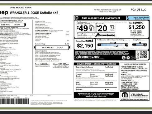 Used 2025 Jeep Wrangler Unlimited Sahara AWD/4WD image 2