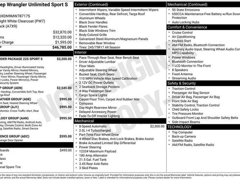 Used 2021 Jeep Wrangler Unlimited Sport AWD/4WD image 42