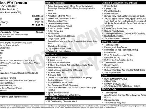 Used 2021 Subaru WRX Premium w/ Popular Package #1 image 33