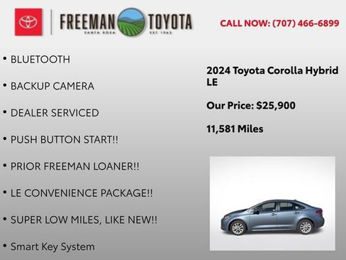 Used 2024 Toyota Corolla LE w/ LE Convenience Package image 9