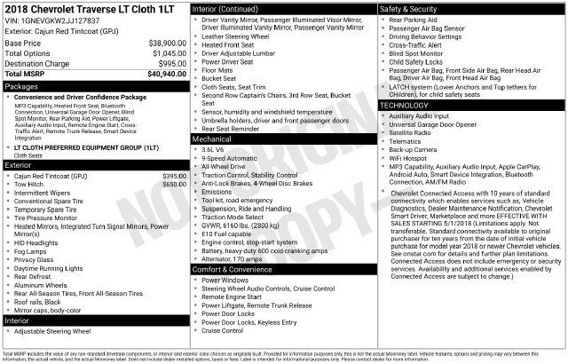 Certified 2018 Chevrolet Traverse LT AWD/4WD image 4