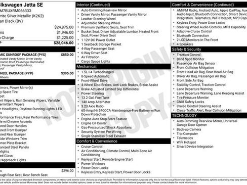 Used 2024 Volkswagen Jetta SE w/ Panoramic Sunroof Package FWD image 8