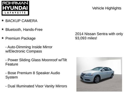 Used 2014 Nissan Sentra SL w/ Premium Package FWD image 8
