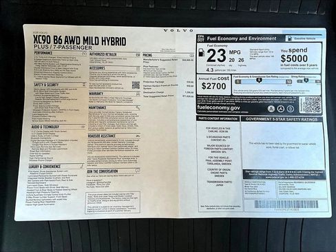 New 2026 Volvo XC90 B6 Plus w/ Protection Package Premier image 26