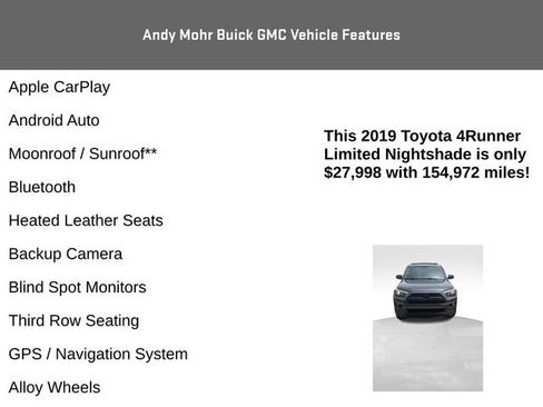 Used 2019 Toyota 4Runner Limited AWD/4WD image 4