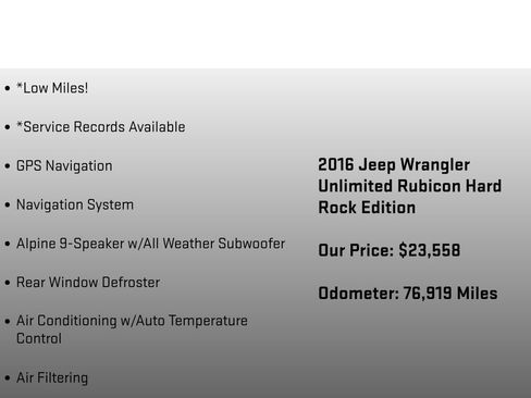 Used 2016 Jeep Wrangler Unlimited Rubicon AWD/4WD image 30
