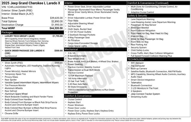 Used 2025 Jeep Grand Cherokee L Laredo w/ Luxury Tech Group I RWD image 6