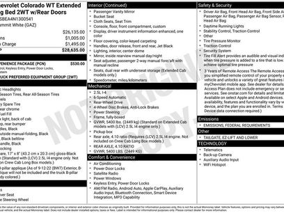 New 2022 Chevrolet Colorado W/T w/ WT Convenience Package