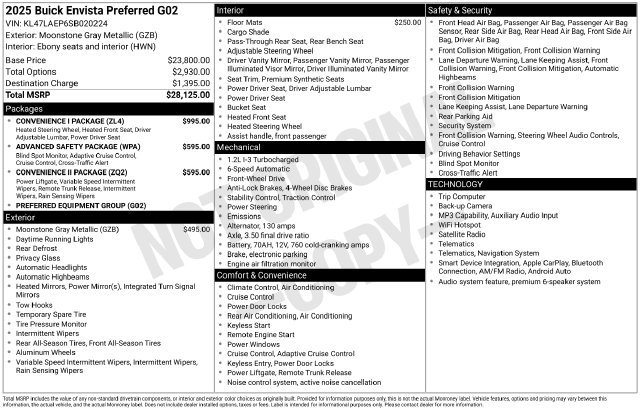 Used 2025 Buick Envista Preferred w/ Convenience I Package FWD image 2