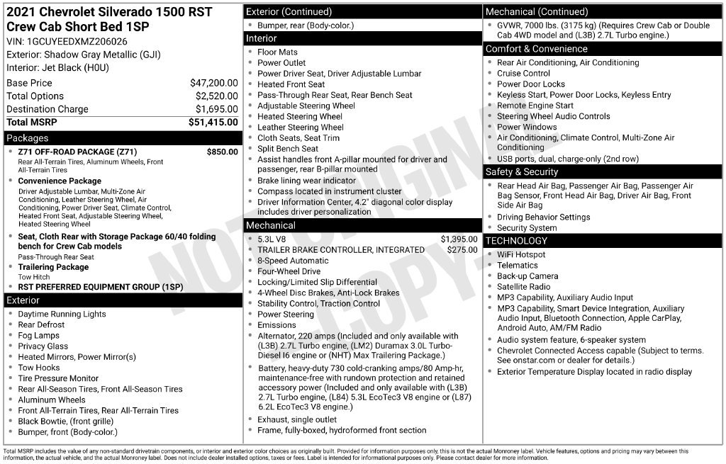 Certified 2021 Chevrolet Silverado 1500 RST w/ Z71 Off-Road Package AWD/4WD image 36