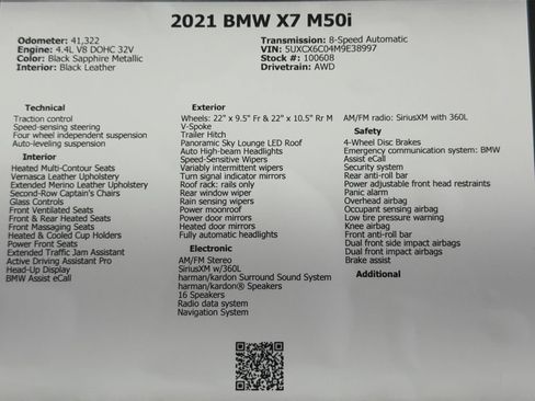 Used 2021 BMW X7 M50i AWD/4WD image 49