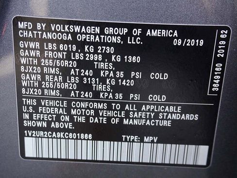 Used 2019 Volkswagen Atlas SE w/ Panoramic Sunroof Package image 55