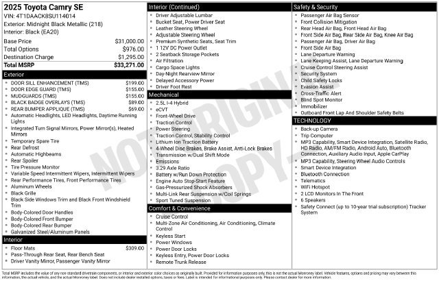 Certified 2025 Toyota Camry SE FWD image 30