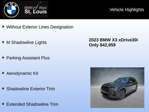 Used 2023 BMW X3 xDrive30i w/ M Sport Package AWD/4WD image 24