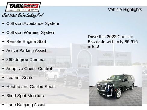 Used 2022 Cadillac Escalade Premium Luxury w/ Performance Package AWD/4WD image 8