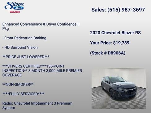 Used 2020 Chevrolet Blazer RS FWD image 22