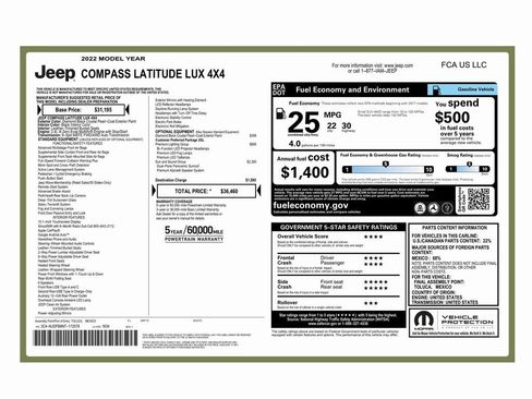 Used 2022 Jeep Compass Latitude w/ Sun and Sound Group image 2