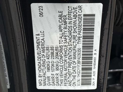 Certified 2023 Honda Accord EX image 30