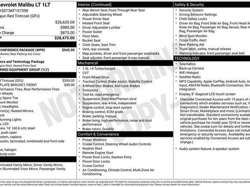 Used 2019 Chevrolet Malibu LT w/ Driver Confidence Package FWD image 2