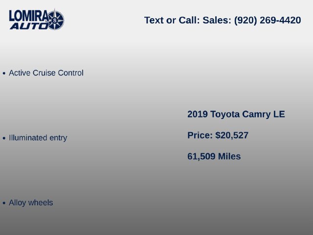 Used 2019 Toyota Camry LE FWD image 8