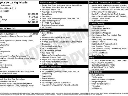 Used 2023 Toyota Venza Nightshade image 35