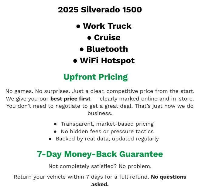 Certified 2025 Chevrolet Silverado 1500 W/T RWD image 2