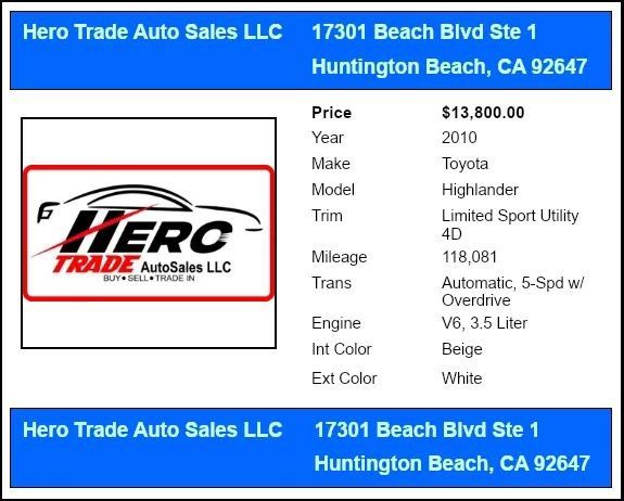 Used 2010 Toyota Highlander Limited w/ Extra Value Pkg 8 FWD image 53