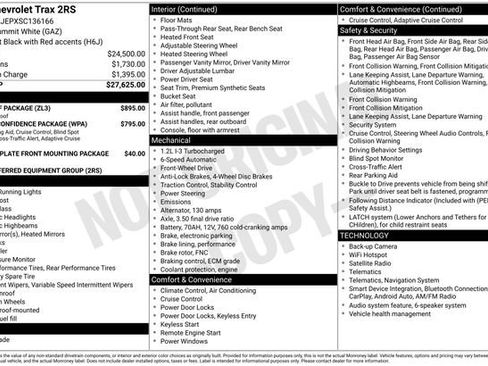 Used 2025 Chevrolet Trax RS w/ Sunroof Package FWD image 5