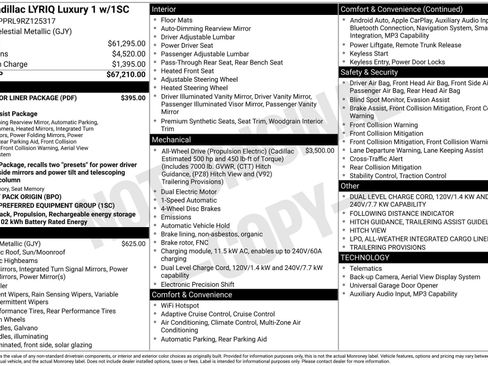 Certified 2024 Cadillac Lyriq Luxury w/ LPO, Floor Liner Package AWD/4WD image 43