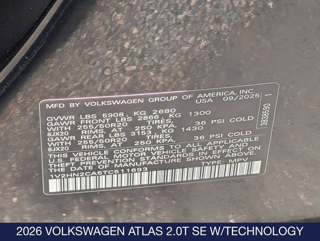 Certified 2026 Volkswagen Atlas SE AWD/4WD image 36