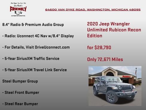 Used 2020 Jeep Wrangler Unlimited Rubicon w/ Quick Order Package 28Y Recon AWD/4WD image 30