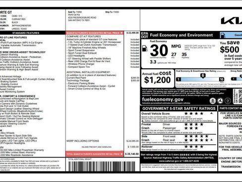 Used 2022 Kia Forte GT w/ GT Technology Package FWD image 6