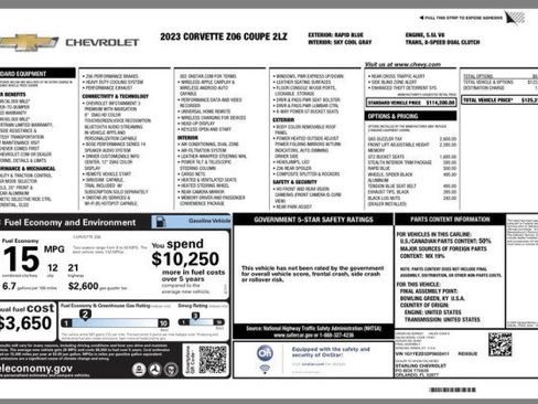 Used 2023 Chevrolet Corvette Z06 w/ Stealth Interior Trim Package image 34