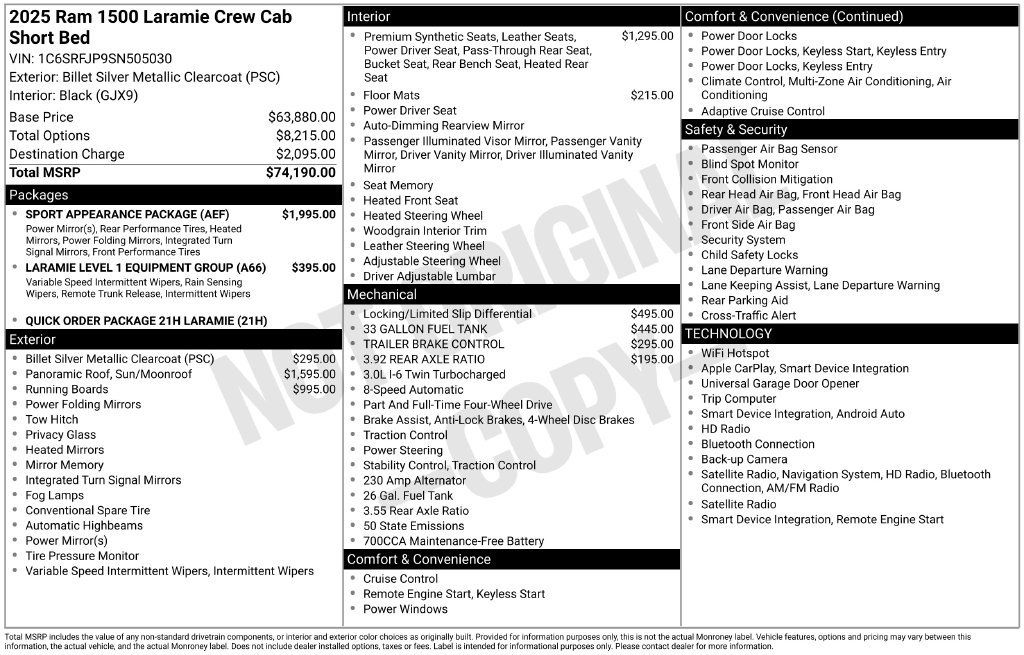 Used 2025 RAM 1500 Laramie w/ Sport Appearance Package AWD/4WD image 18