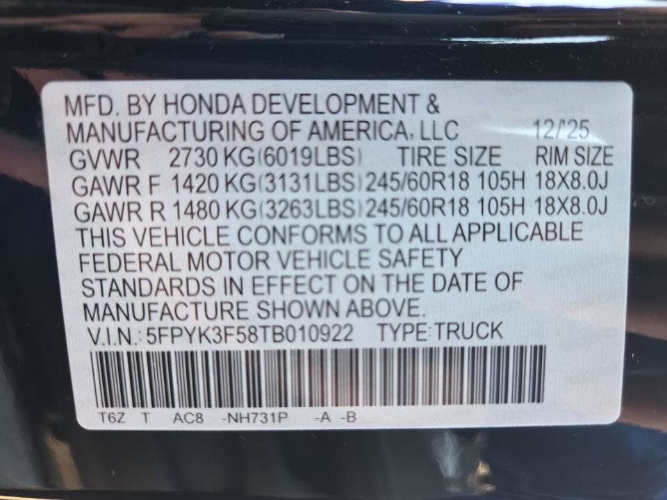 Used 2026 Honda Ridgeline RTL image 35