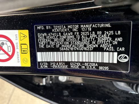 Certified 2019 Lexus ES 350 Luxury image 35