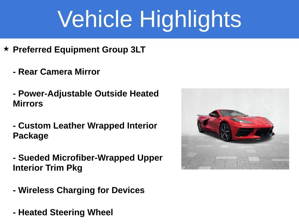 Certified 2020 Chevrolet Corvette Stingray Premium Cpe w/ 3LT Preferred Equipment Group RWD image 4