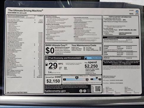 Used 2026 BMW X3 xDrive30i w/ Premium Package AWD/4WD image 17