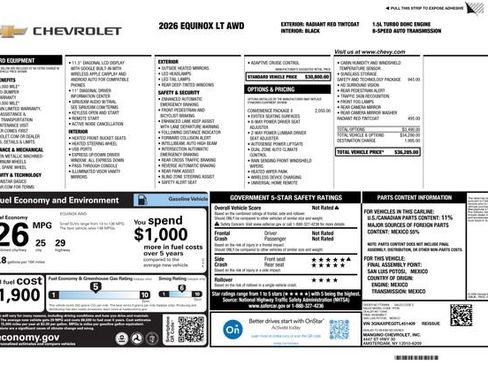 New 2026 Chevrolet Equinox LT w/ Convenience Package II AWD/4WD image 2