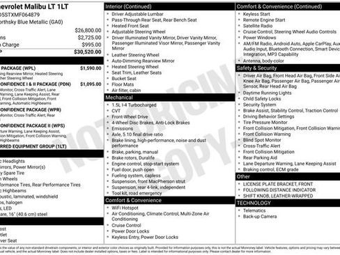 Certified 2021 Chevrolet Malibu LT w/ Leather Package image 34