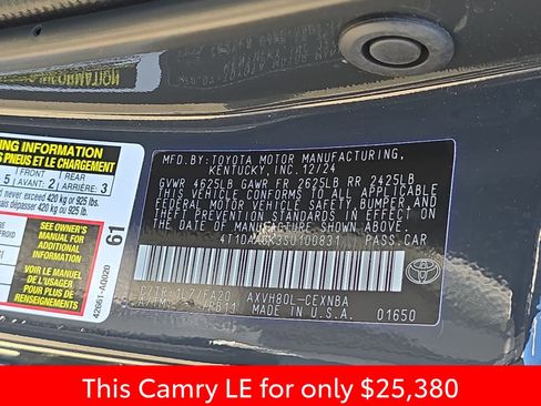 Used 2025 Toyota Camry LE image 40