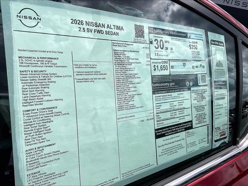 New 2026 Nissan Altima 2.5 SV FWD image 15