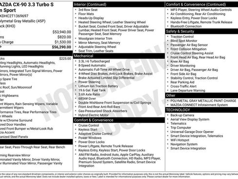 New 2026 MAZDA CX-90 3.3 Turbo S w/ Premium Package AWD/4WD image 6