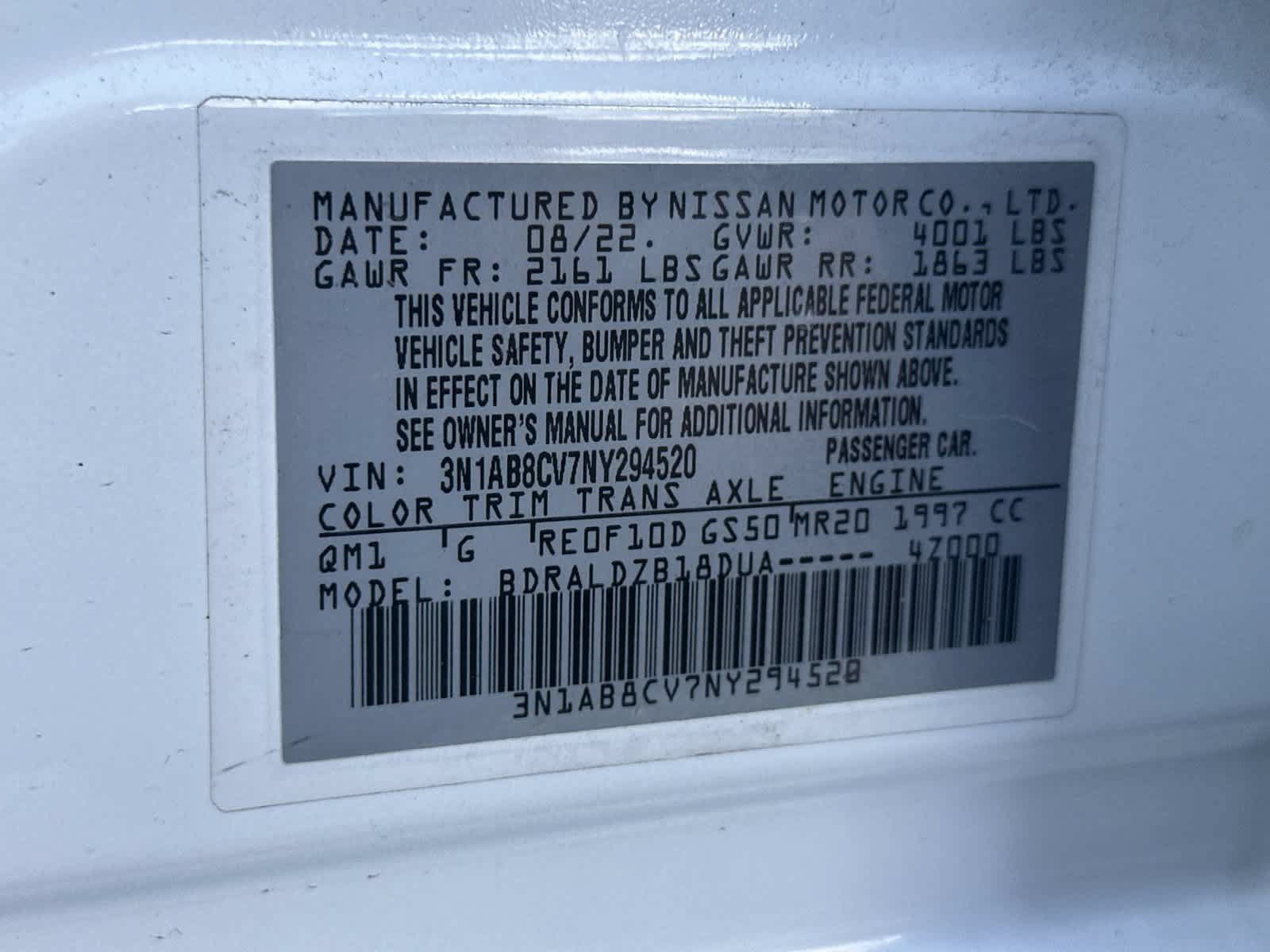 Used 2022 Nissan Sentra SV w/ Trunk Package FWD image 22