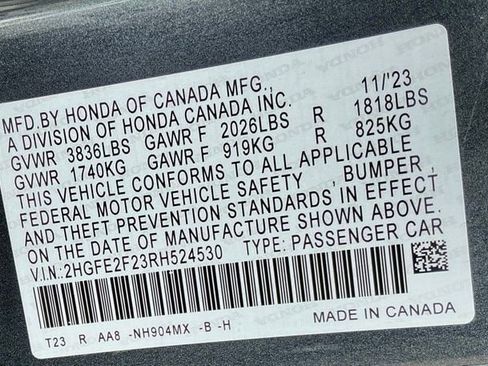 Certified 2024 Honda Civic LX image 23