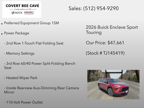 New 2026 Buick Enclave Sport Touring w/ Power Package image 6