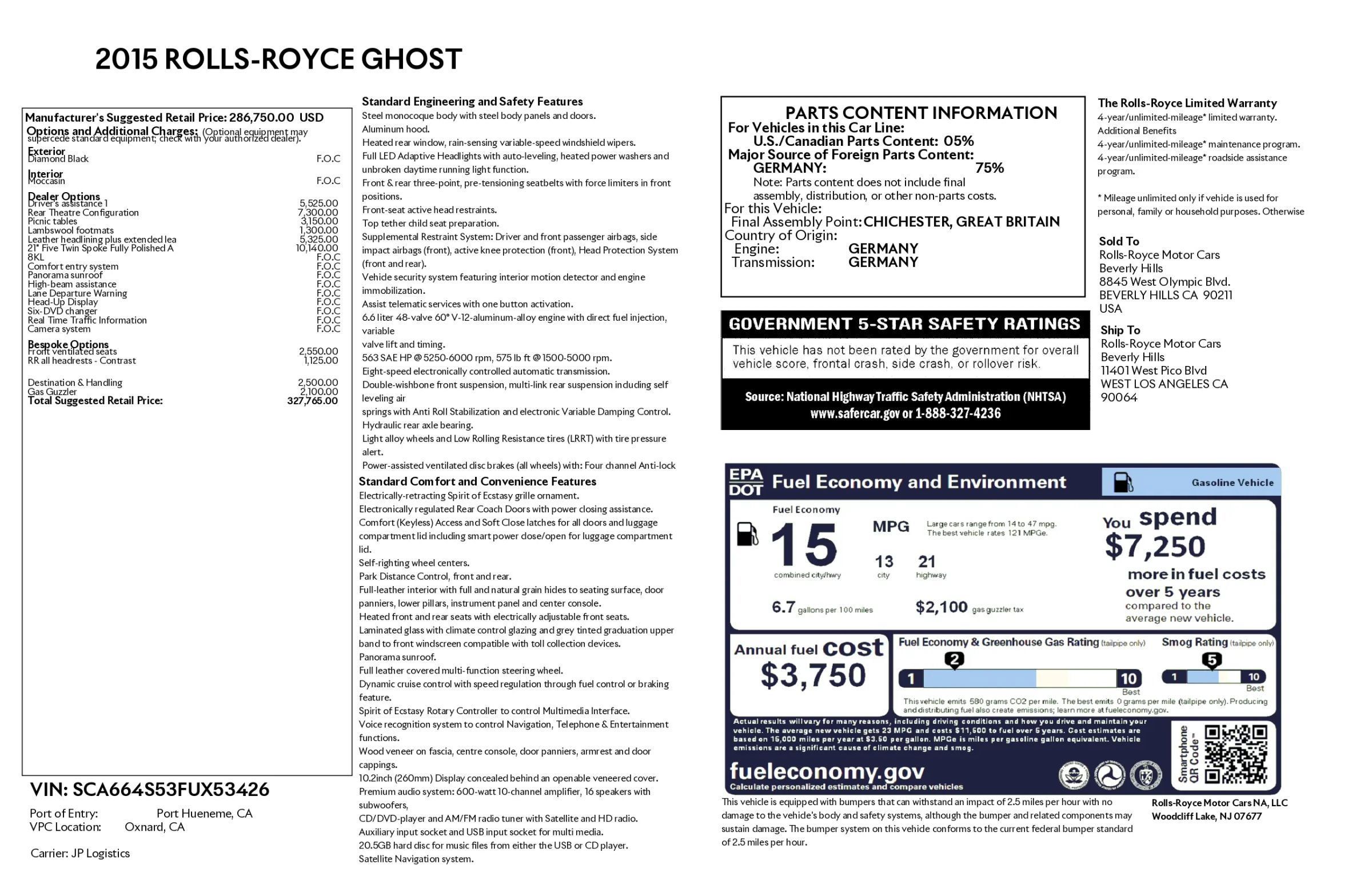 Used 2015 Rolls-Royce Ghost RWD image 7