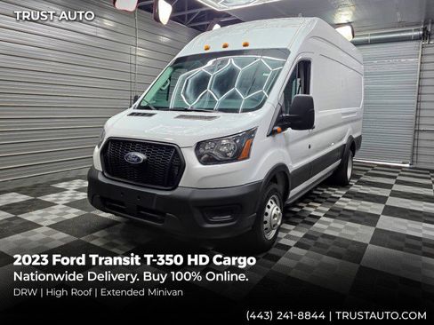 Used 2023 Ford Transit 350 148 High Roof Extended DRW RWD image 1